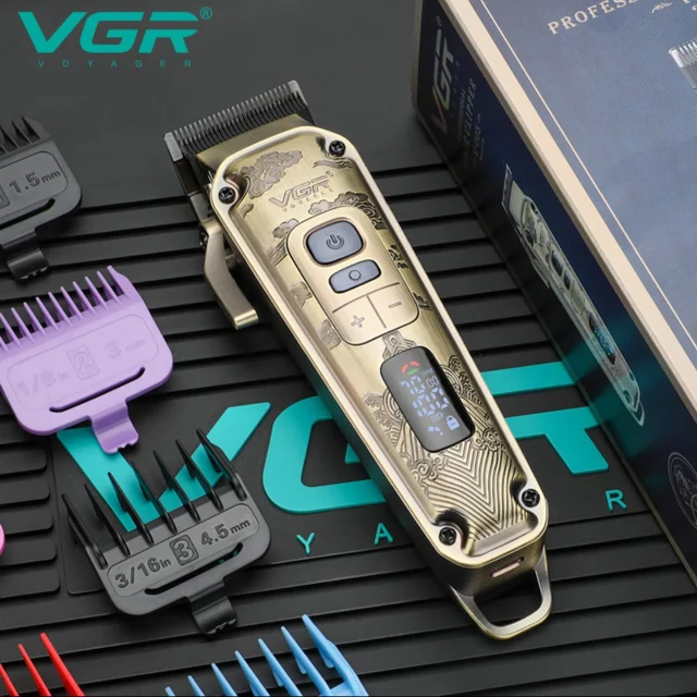 ماشین اصلاح موی سر و صورت وی جی آر مدل V-005 با تیغه کربن استیل و متالوژیک پودری، باتری لی 102561769