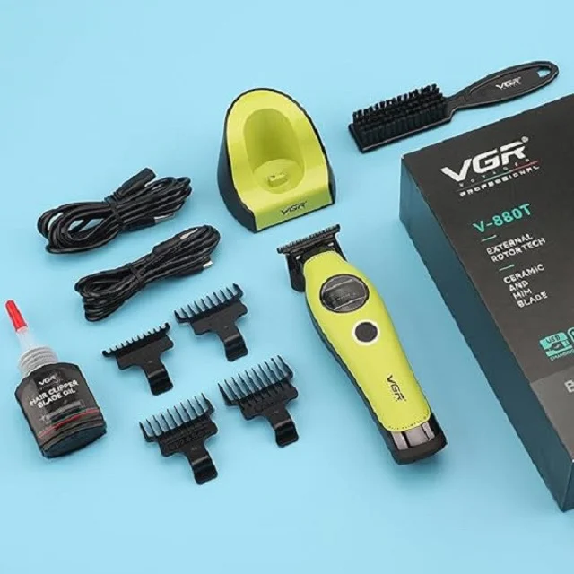 ماشین اصلاح موی صورت شارژی وی جی ار مدل V-880 T با تیغه سرامیکی خودتیز شونده، طراحی ارگونو 103018832