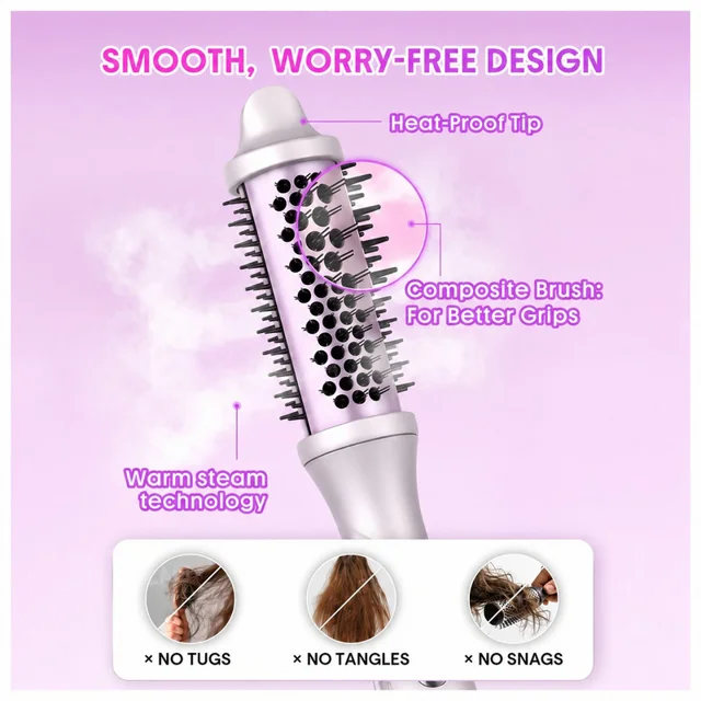 دستگاه حالت‌دهنده مو شیگلم مدل Hydra Shot Steam Blowout Brush Pro سایز 38 میلی‌متر با تکنو 102829790
