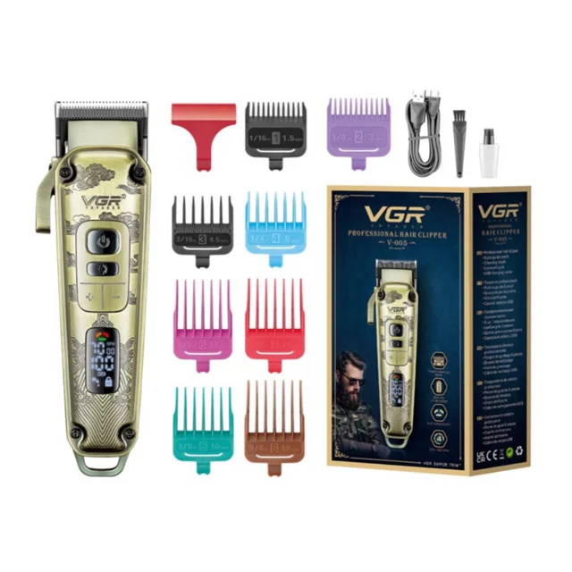 ماشین اصلاح موی سر و صورت وی جی آر مدل V-005 با تیغه کربن استیل و متالوژیک پودری، باتری لی 102561768