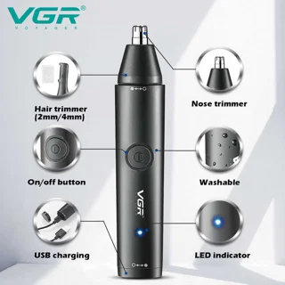 ماشین اصلاح موی سر و صورت وی جی ار مدل V-613 با تیغه استیل ضدزنگ، ضدآب، نحوه اصلاح چرخشی،  103018857