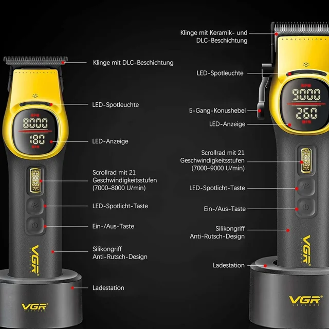 ماشین اصلاح موی سر و صورت شارژی وی جی ار مدل V-885 S2 مجموعه 2 عددی 103019121