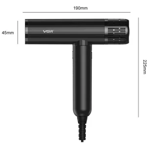 سشوار حرفه‌ای 1600-1900 وات وی جی ار مدل V-427، موتور AC، وزن 550 گرم، المنت سرامیک، دارای 103018812